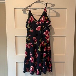 Soprano Floral Mini Dress - Black and Pink